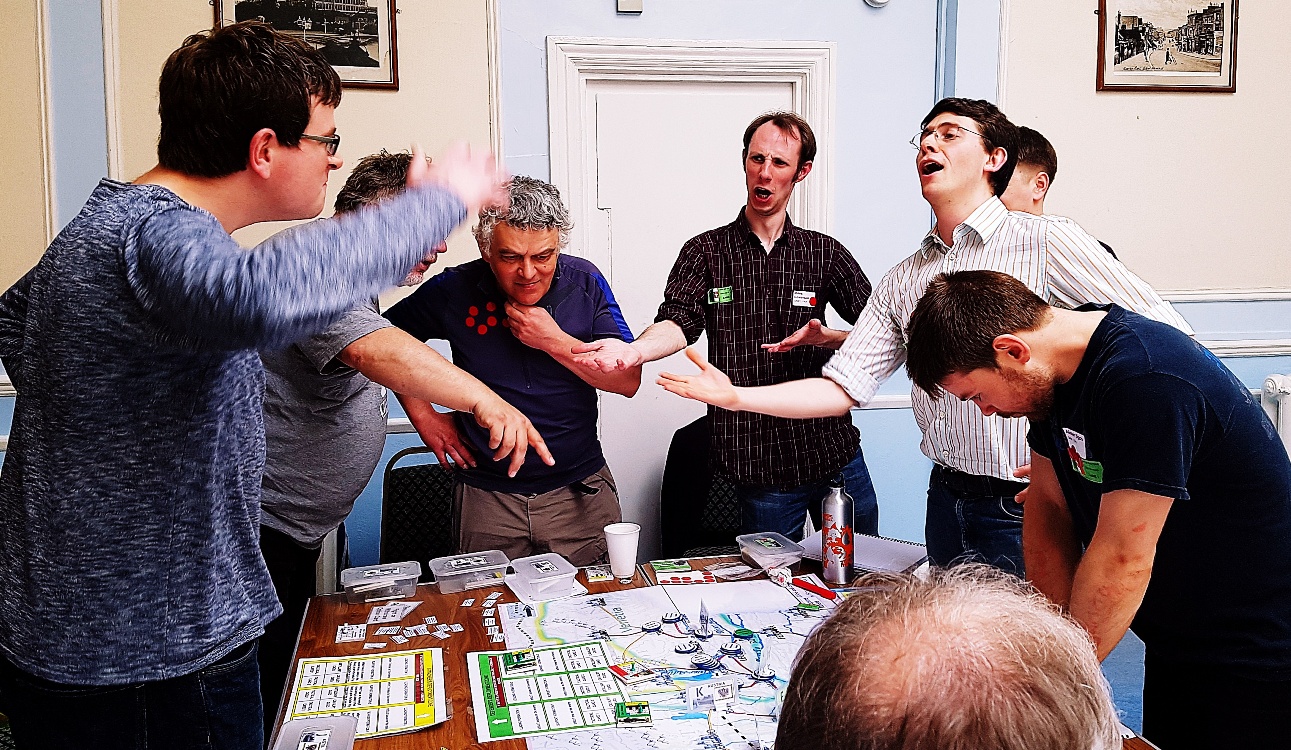 Players debating ferociously but all in good spirit at 1866 And All That - 7 Habits of Highly Effective Megagamers by BeckyBecky Blogs
