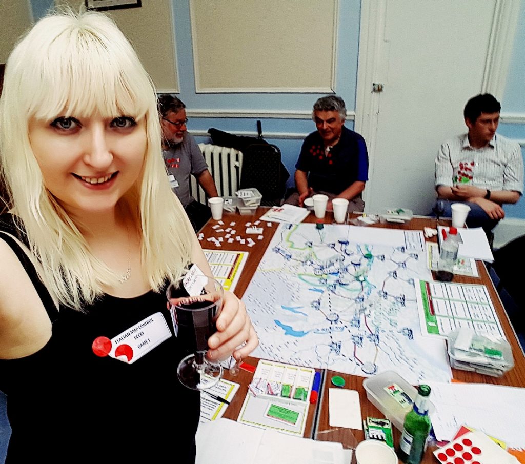 Drinking Italian wine at 1866 And All That Megagame
