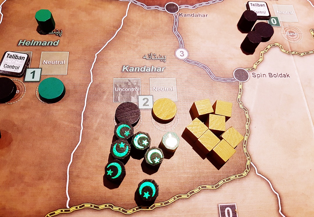 Taliban vs Coalition during A Distant Plain board gameTaliban close to victory during A Distant Plain board game