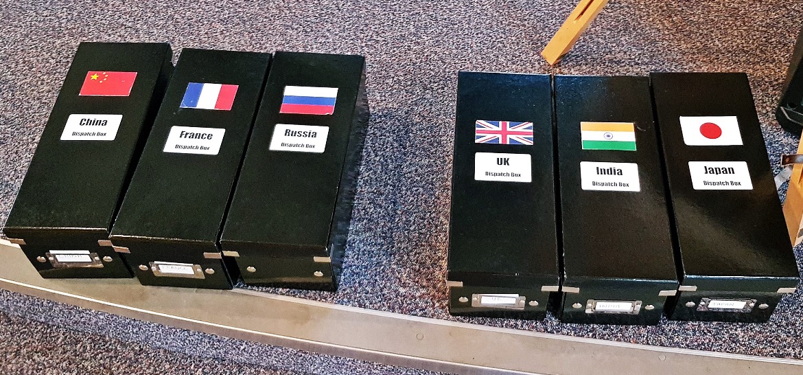 Dispatch boxes - Arrival Megagame After Action Report by BeckyBecky Blogs