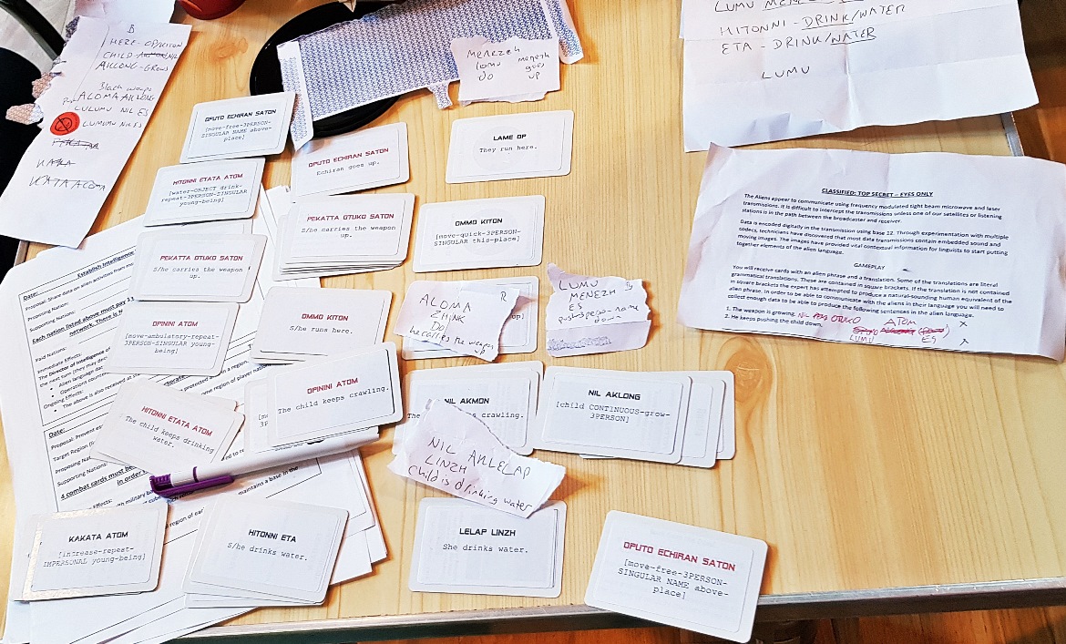 Deciphering the language - Arrival Megagame After Action Report by BeckyBecky Blogs