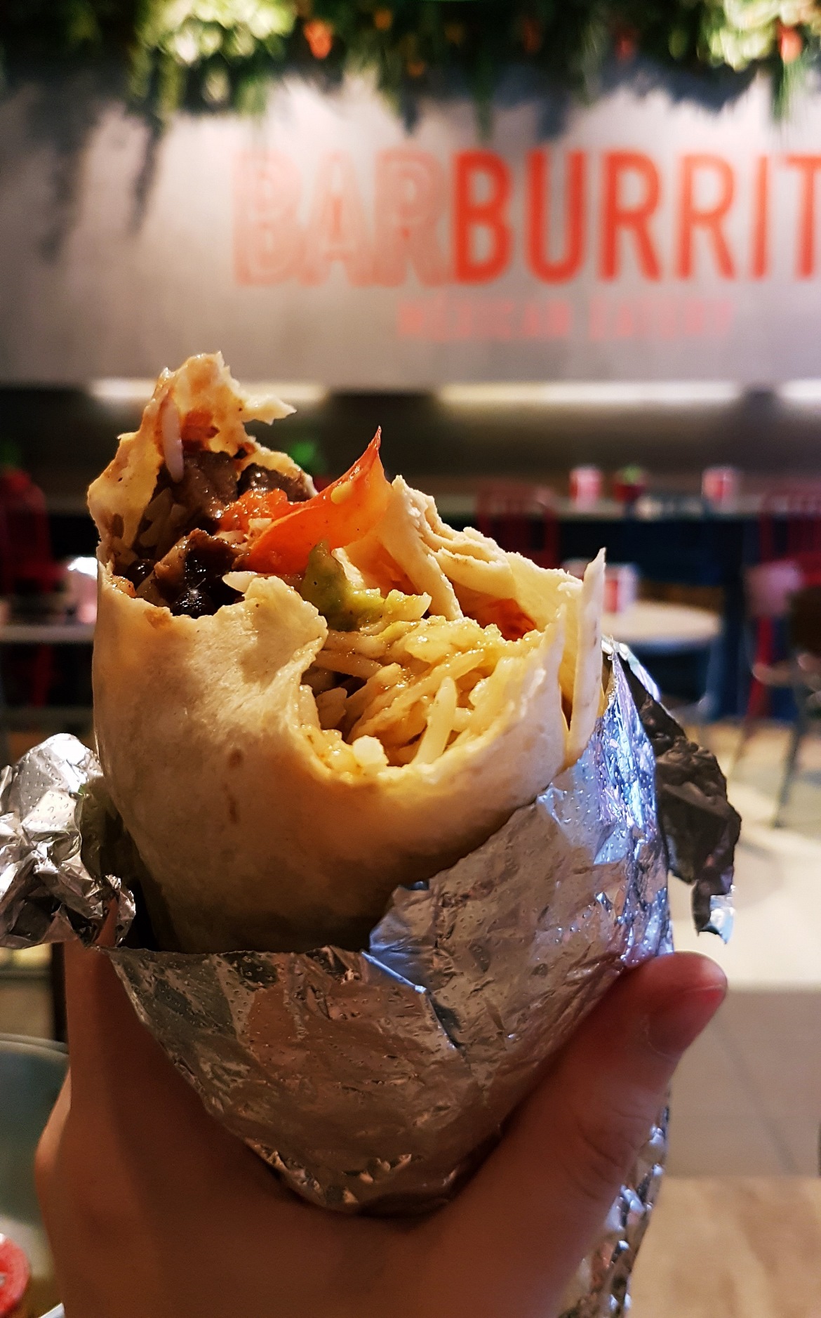 Half eaten burrito - Burrito Masterclass with Barburrito, review by BeckyBecky Blogs