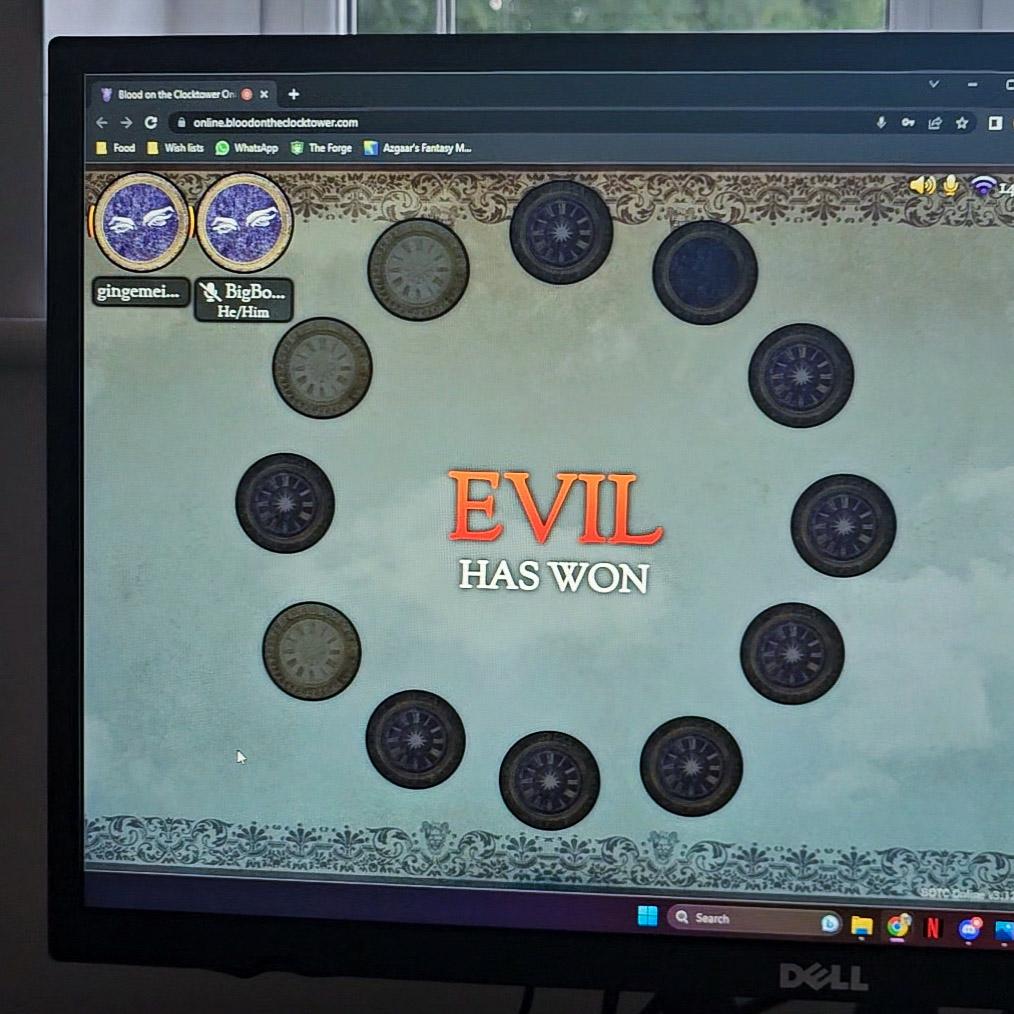 Evil wins in the official app for Blood on the Clocktower social deduction game
