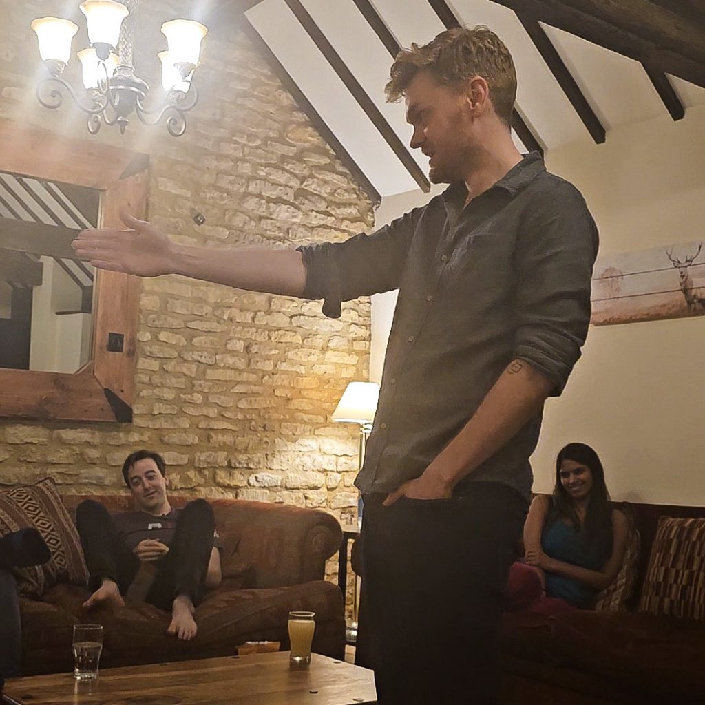 Storyteller conducting a vote for Blood on the Clocktower social deduction game