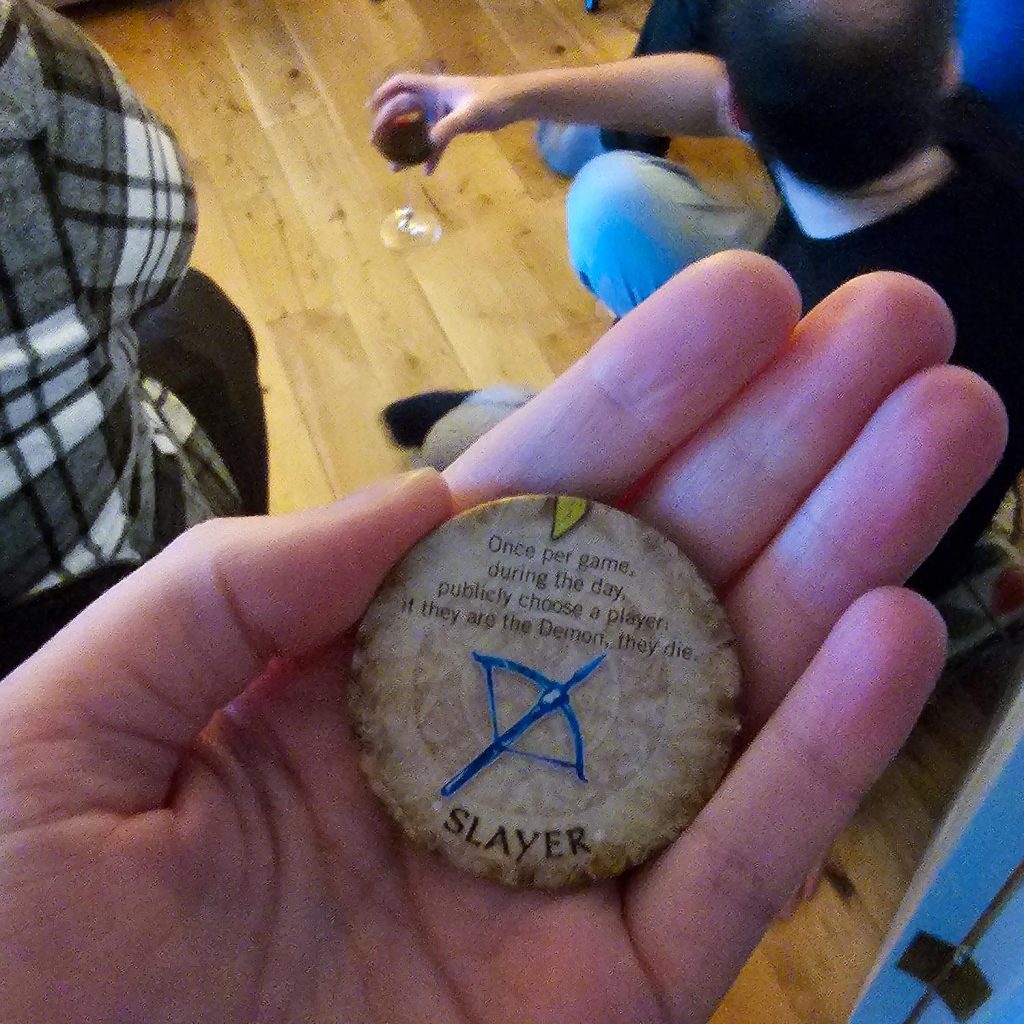 Slayer token at Blood on the Clocktower social deduction game