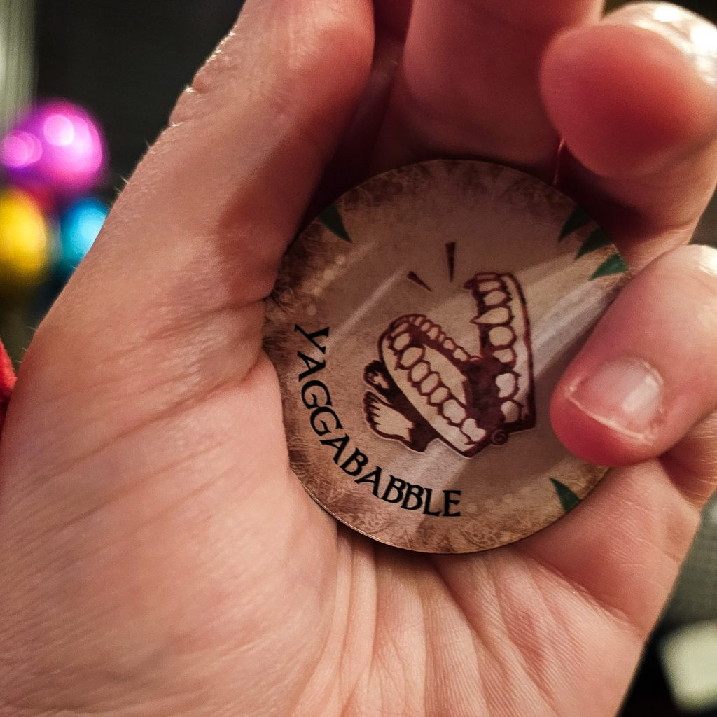 Yaggababble token for Blood on the Clocktower social deduction game