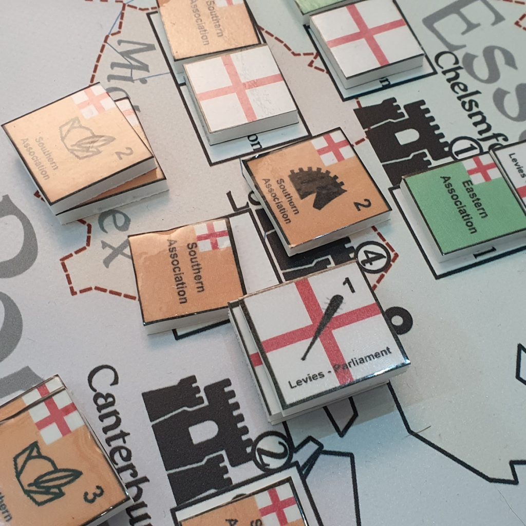 A stack of Leveller troops on London on the combat map