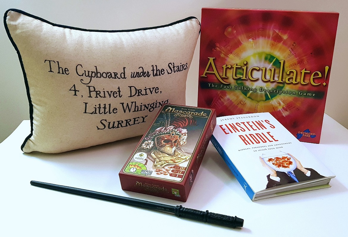 Articulate, Mascarade, Einstein's Riddle, Harry Potter Riddle, Wand - Christmas Presents Round Up by BeckyBecky Blogs