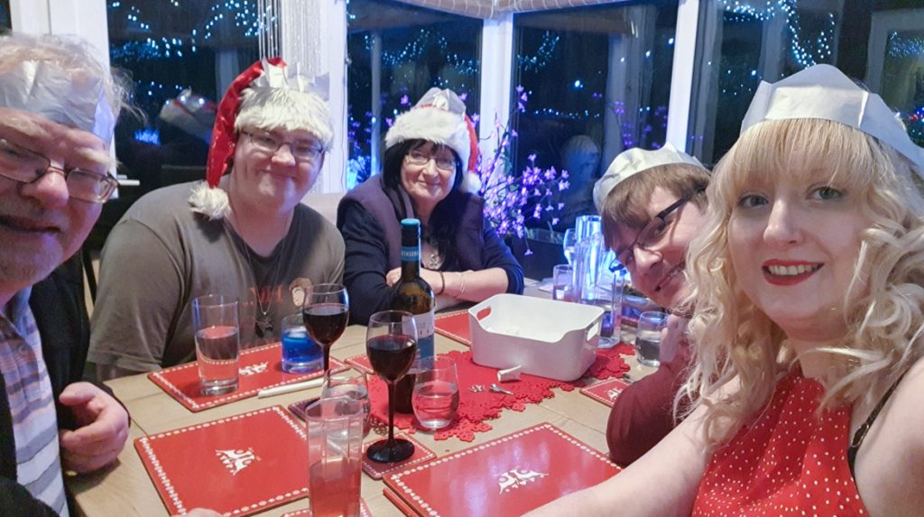 The Ladley family at the Christmas dinner table