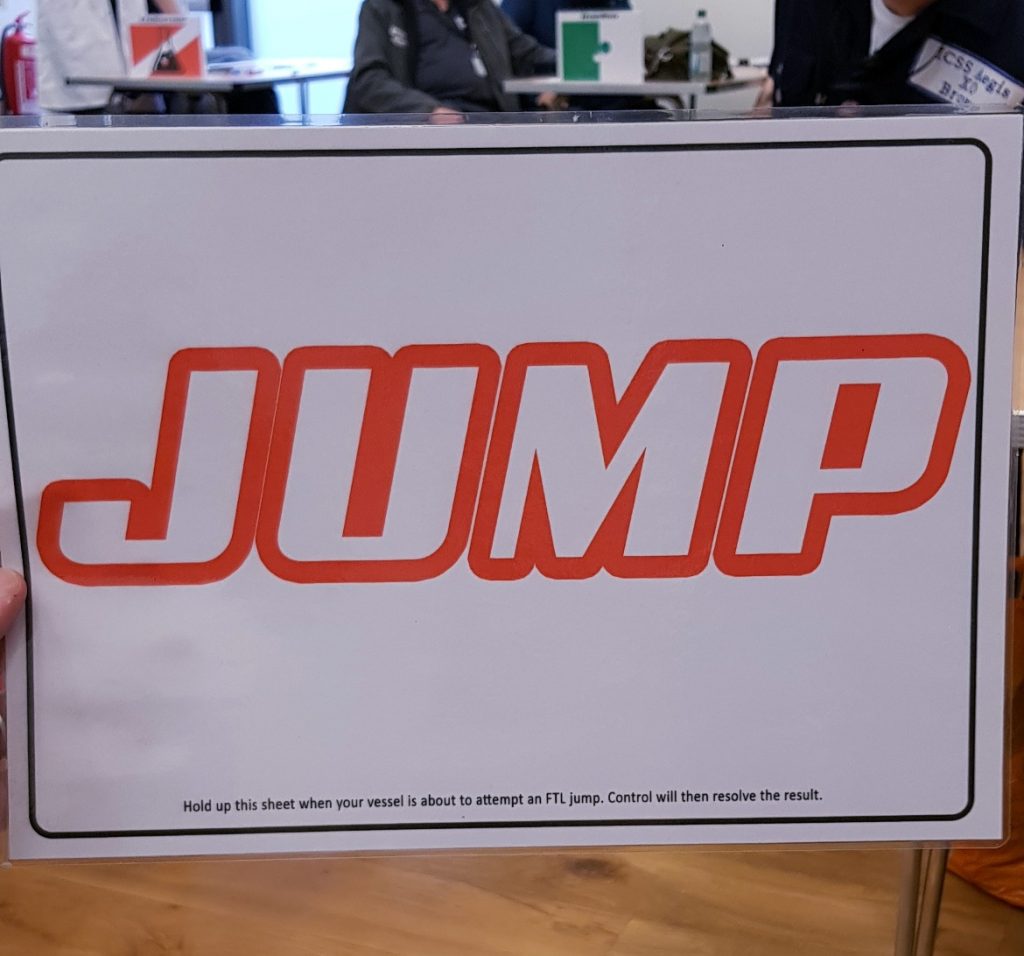 Jump sign - Den of Wolves megagame after action report by BeckyBecky Blogs