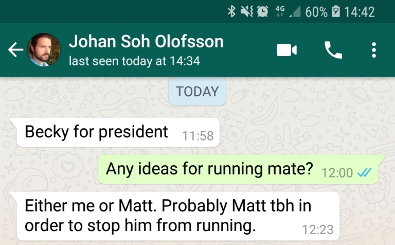 Texts from Johan - Den of Wolves megagame after action report by BeckyBecky Blogs