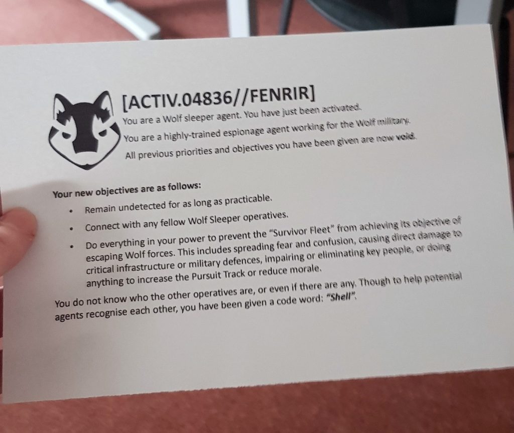 Wolf briefing - Den of Wolves megagame after action report by BeckyBecky Blogs