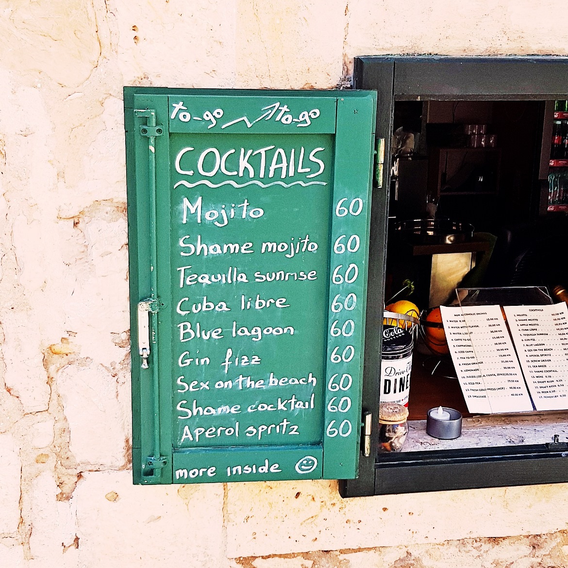 Shame cocktail sign - Croatia in Photographs by BeckyBecky Blogs