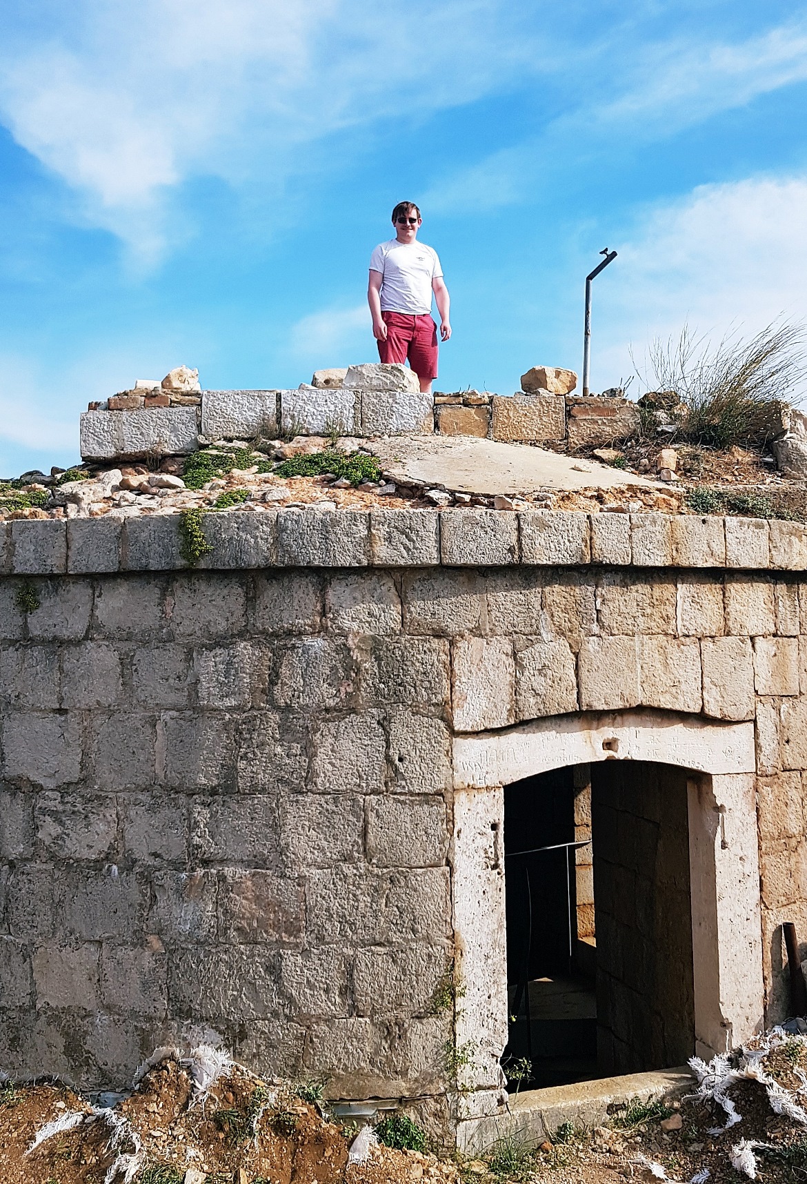 Tim on top of the Lokrum Fort - Sightseeing in Dubrovnik, Croatia - Top Travel Tips by BeckyBecky Blogs