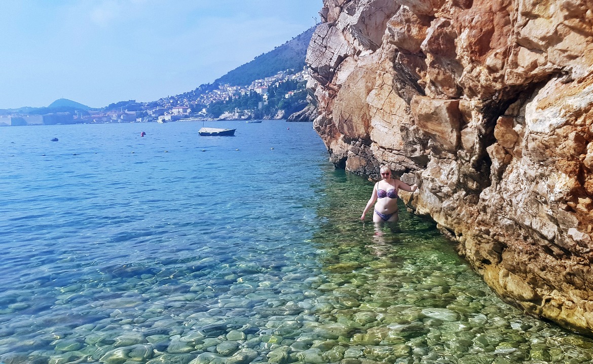 Posing at Sveti Jakov beach - Sightseeing in Dubrovnik, Croatia - Top Travel Tips by BeckyBecky Blogs
