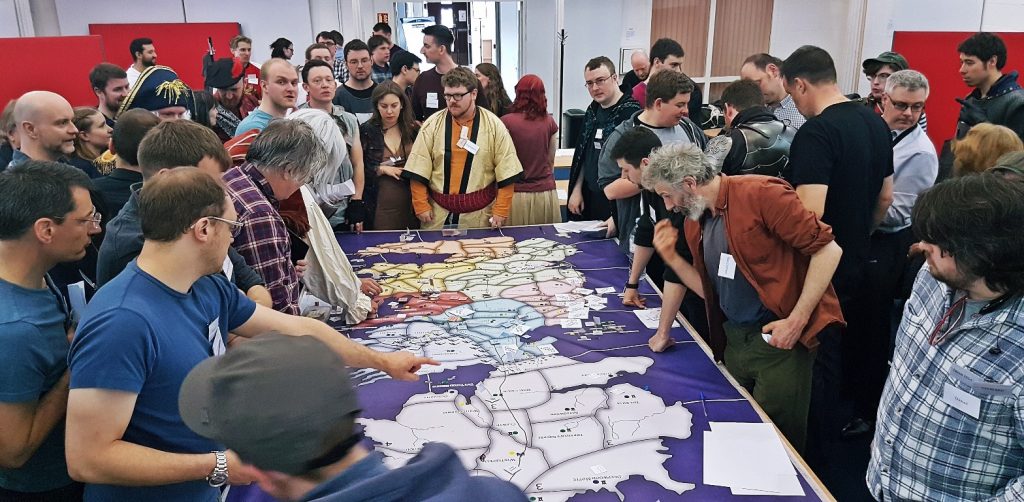 A very busy map table - Everybody Dies Harder, a Game of Thrones megagame by BeckyBecky Blogs