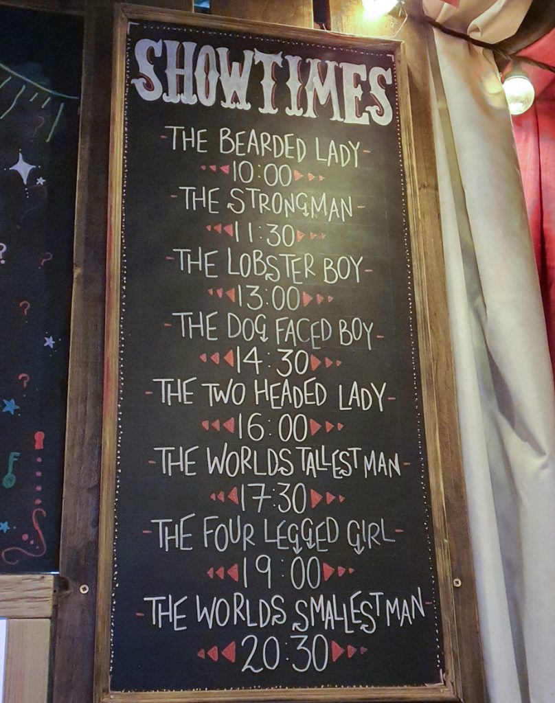 Fake showtimes sign