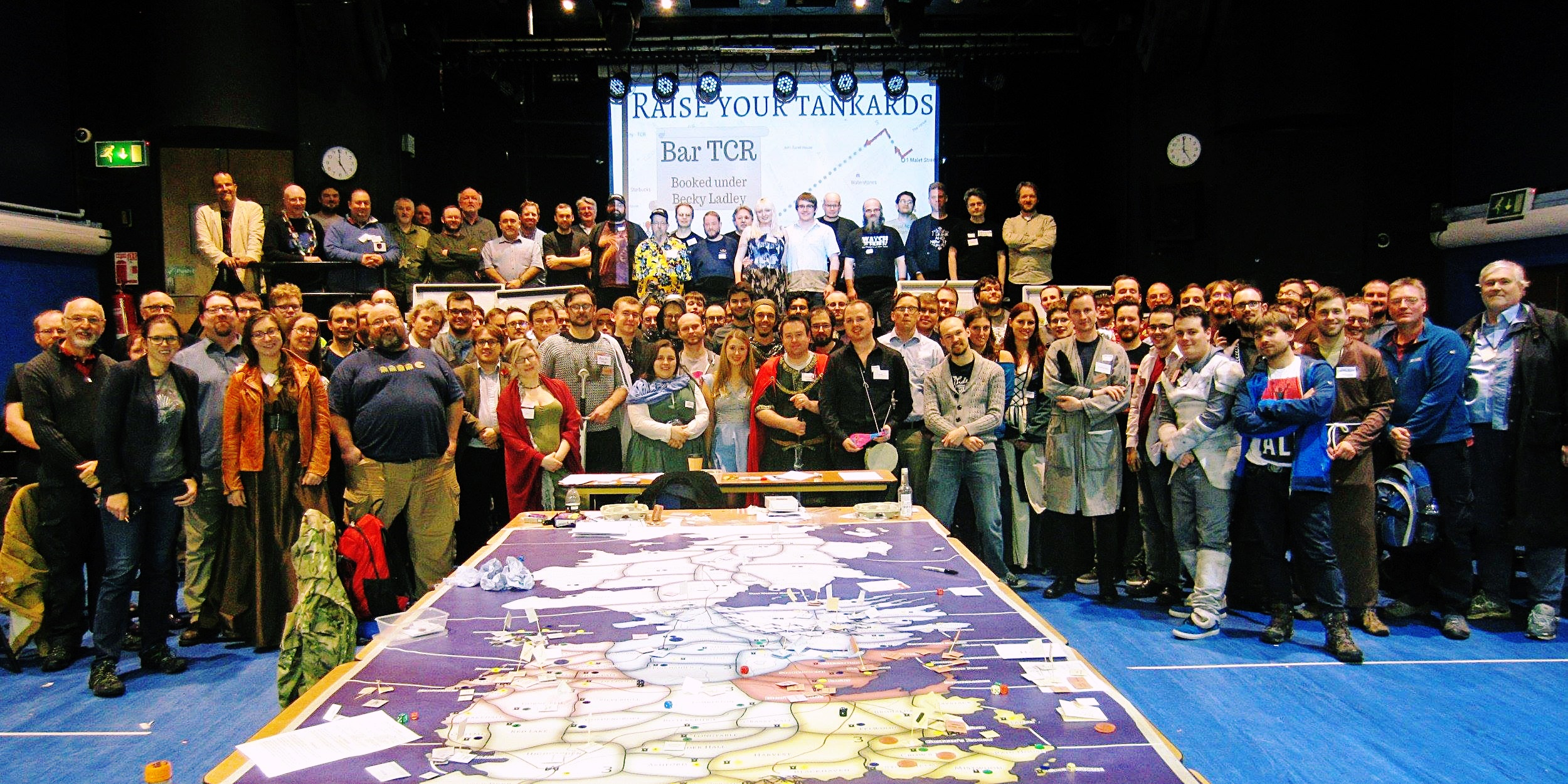 Group photo at Everybody Dies - Goodbye Everybody Dies the Megagame by BeckyBecky Blogs