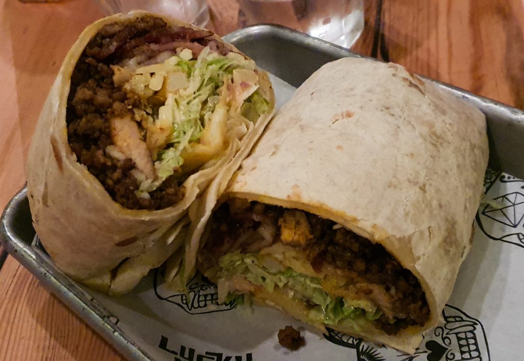 The Big Easy burrito at Liquor and Burn - Exploring Manchester's geek scene with BeckyBecky BlogsGe  escape room by Lucardo Manchester - Exploring Manchester's geek scene with BeckyBecky Blogs