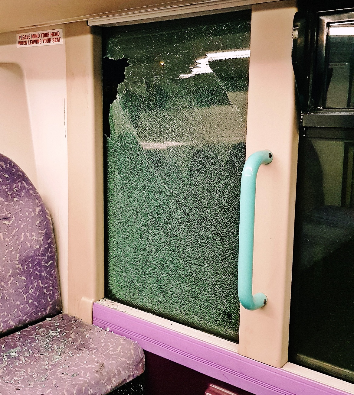 A smashed bus window - February 2018 Monthly Recap by BeckyBecky Blogs