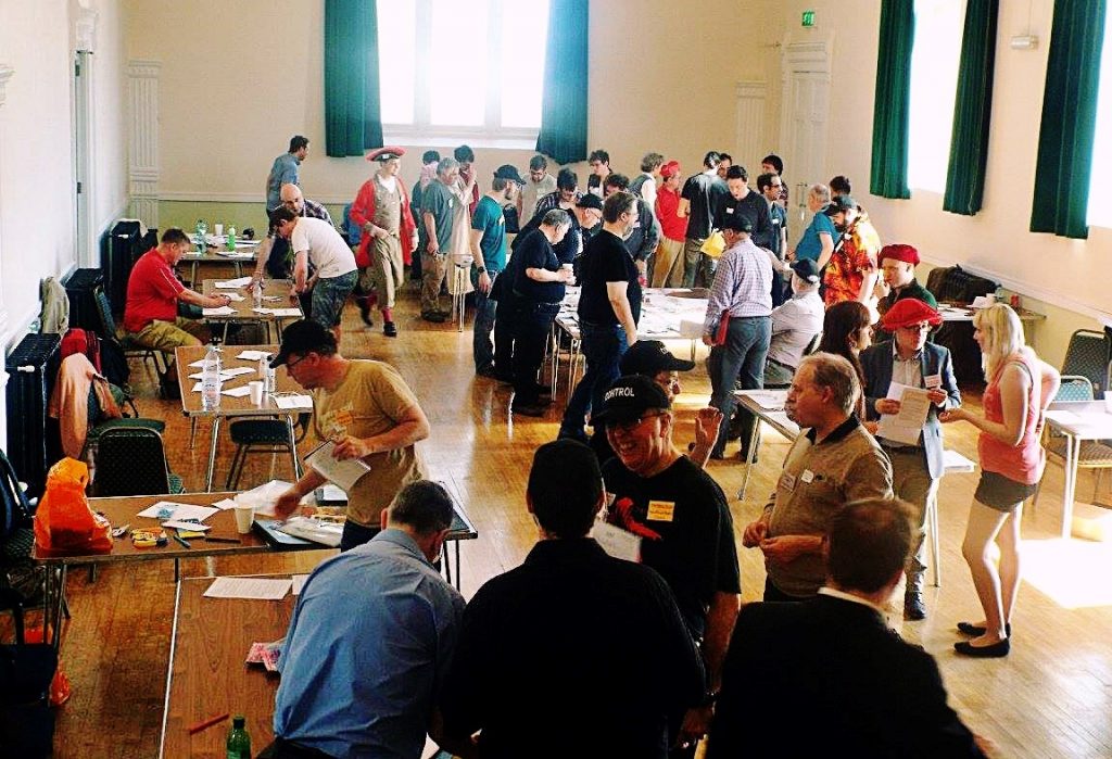 The main hall at Foxes and Devils megagame - After Action Report by BeckyBecky Blogs