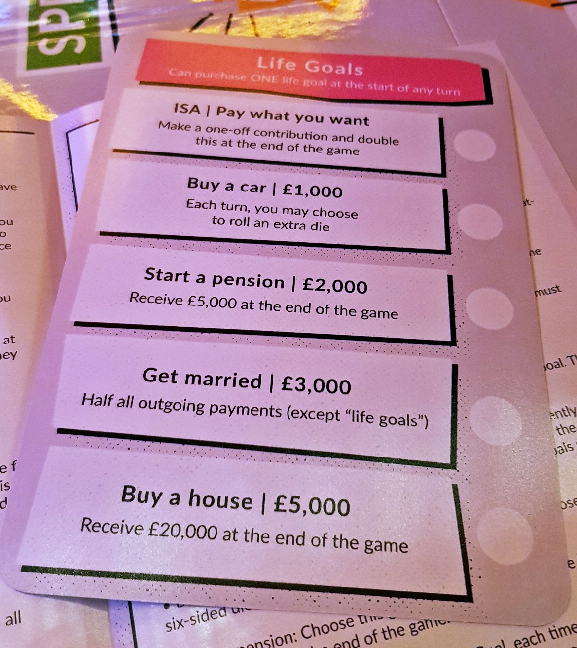 Life goals - giffgaff gameplan's Spend or Save boardgame by BeckyBecky Blogs