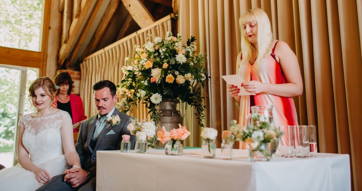 Giving a reading at Katherine and John's Wedding - June 2018 Monthly Recap by BeckyBecky Blogs