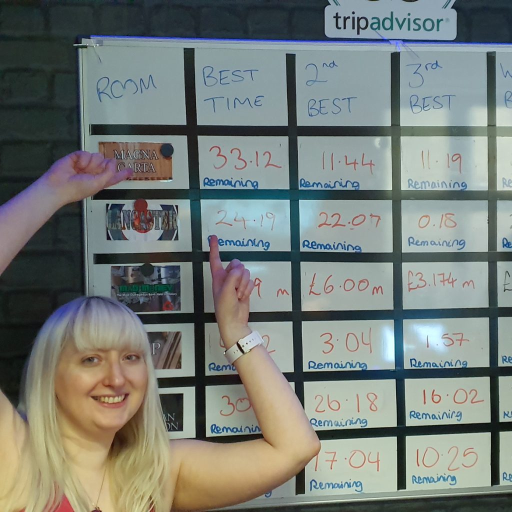 Topping the leaderboard - Magna Carta escape room by Tension Twisted Realities Lincoln, review by BeckyBecky Blogs