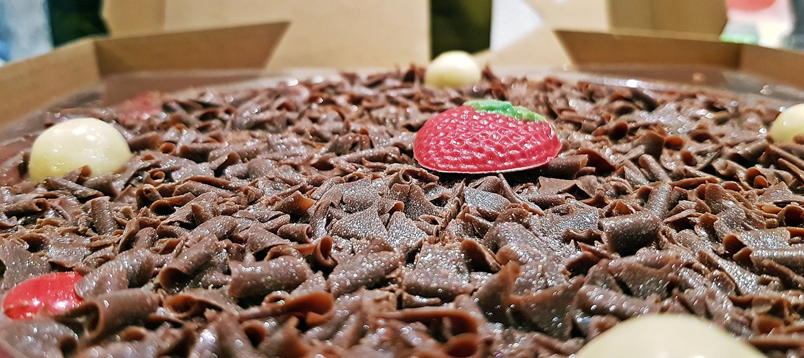 Chocolate pizza, not from Capital Experience - The Lucky Ones, immersive theatre experience by Riptide Leeds, review by BeckyBecky Blogs