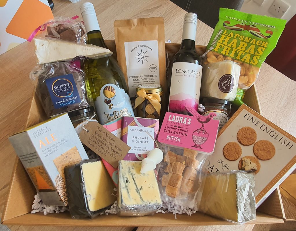 Giant hamper of goodies from both sets of parents - May 2020 Monthly Recap by BeckyBecky Blogs