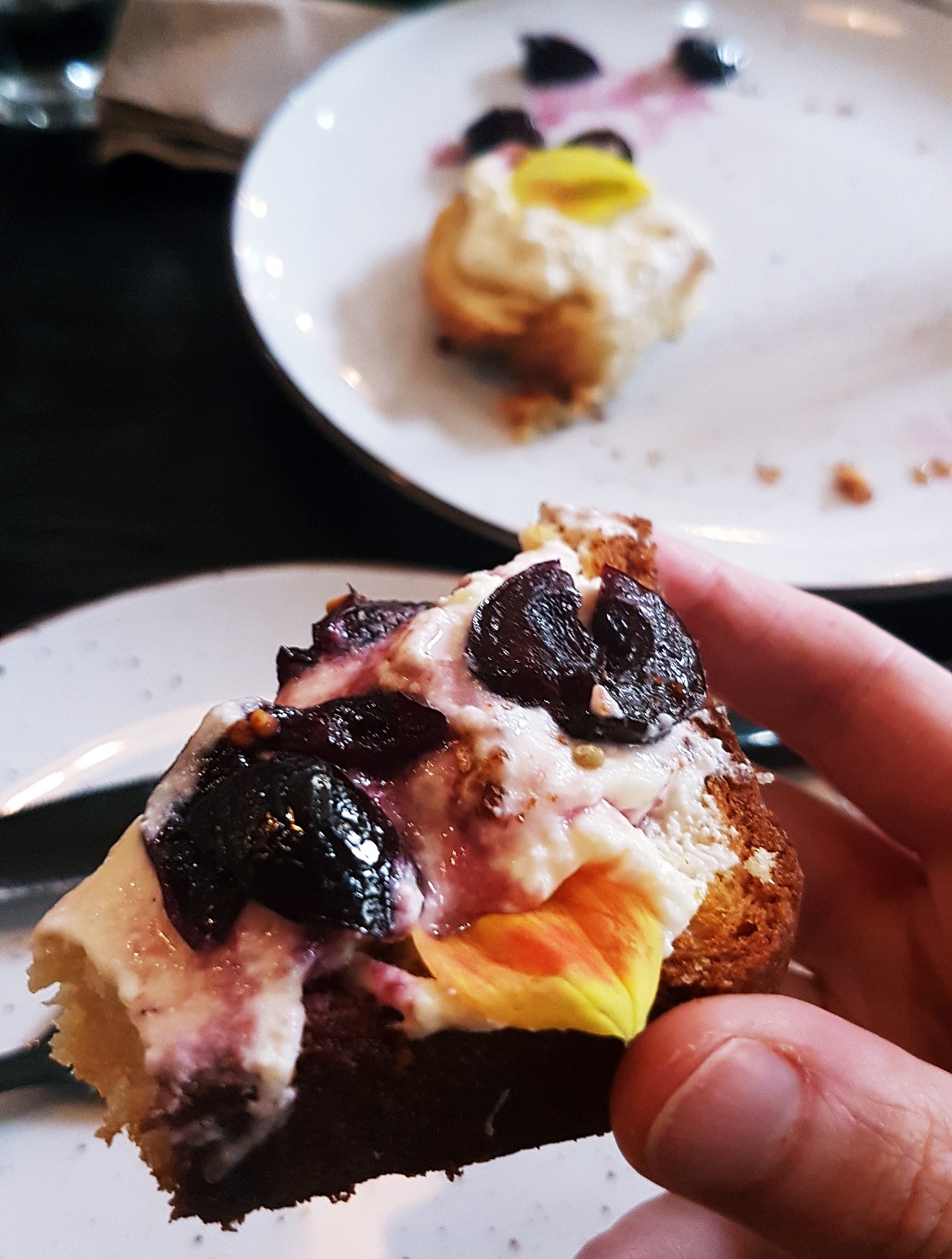 Vanilla cherries and ricotta on brioche - Review of North Star Coffee Shop by BeckyBecky Blogs