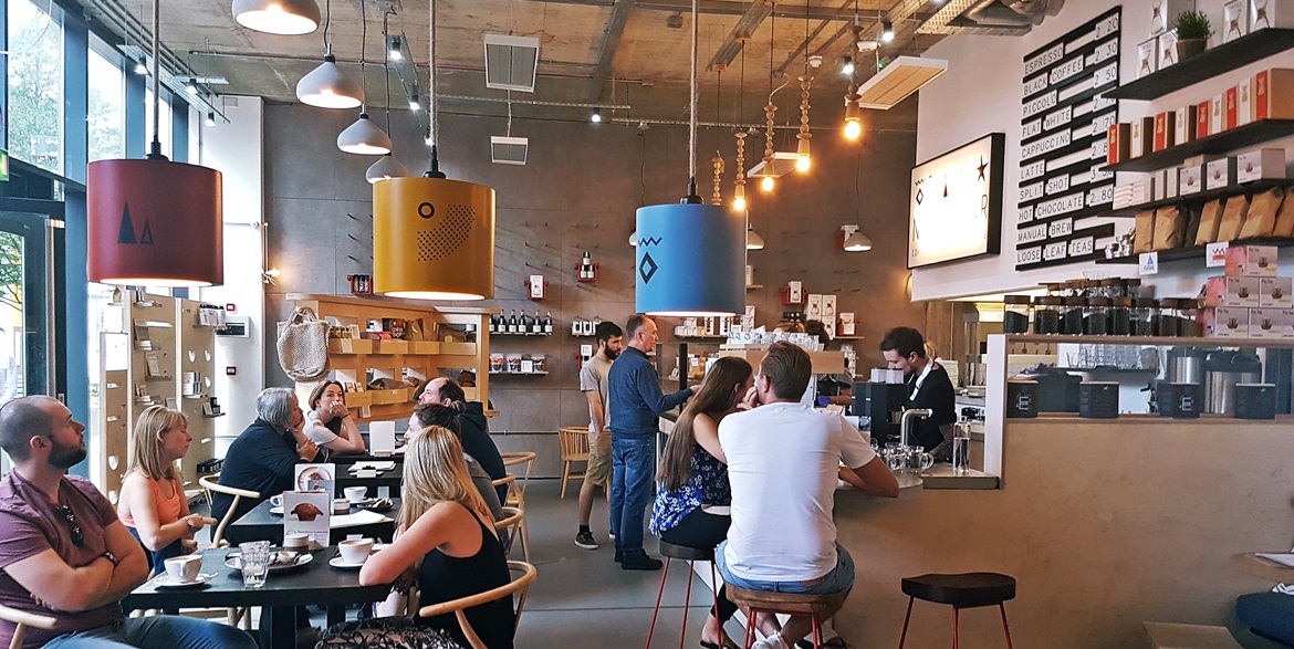 Interior of North Star Coffee Show at Leeds Dock - Review of North Star Coffee Shop by BeckyBecky Blogs