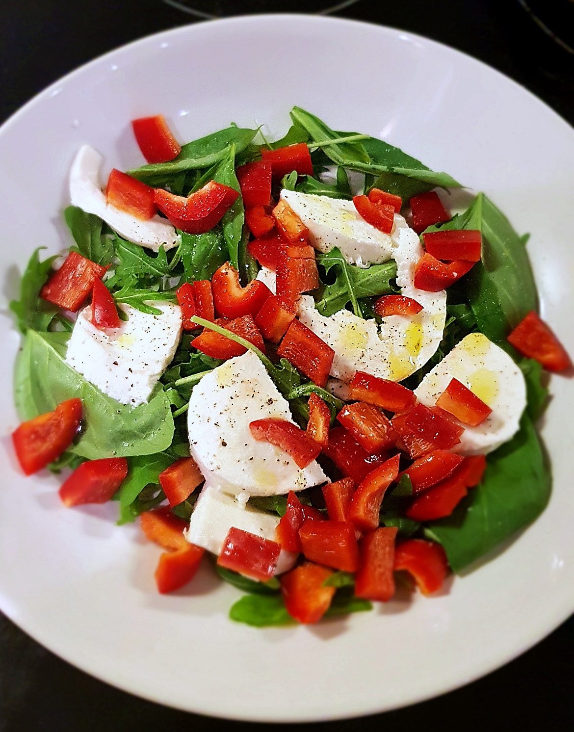 Caprese salad, without tomatoes, with peppers - November Monthly Recap by BeckyBecky Blogs