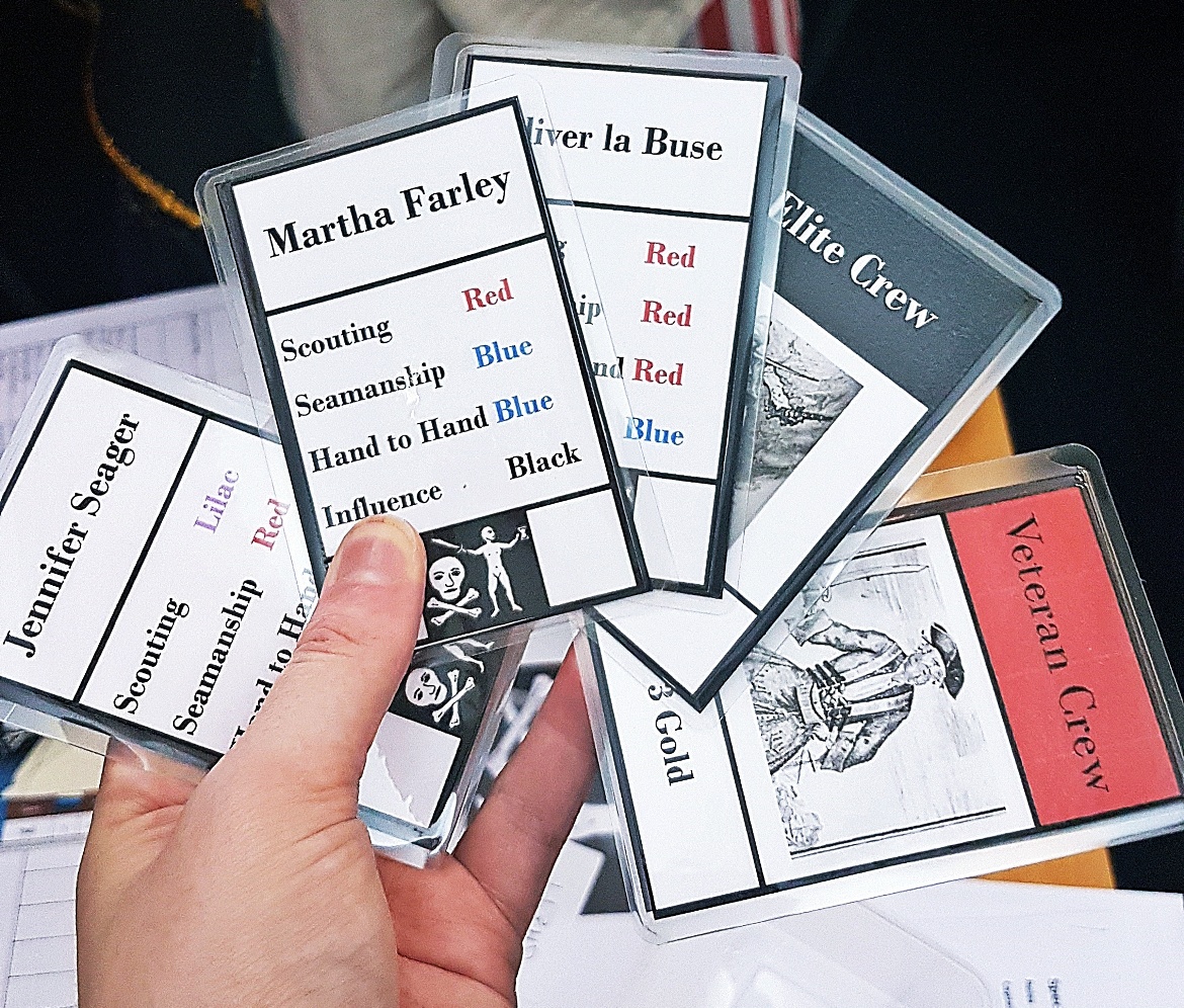 Crew cards for my team - The Pirate Republic Megagame After Action Report by BeckyBecky Blogs