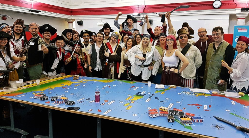 The pirate team at The Pirate Republic - How to Write a Megagame, Part 8 - Teams by BeckyBecky Blogs