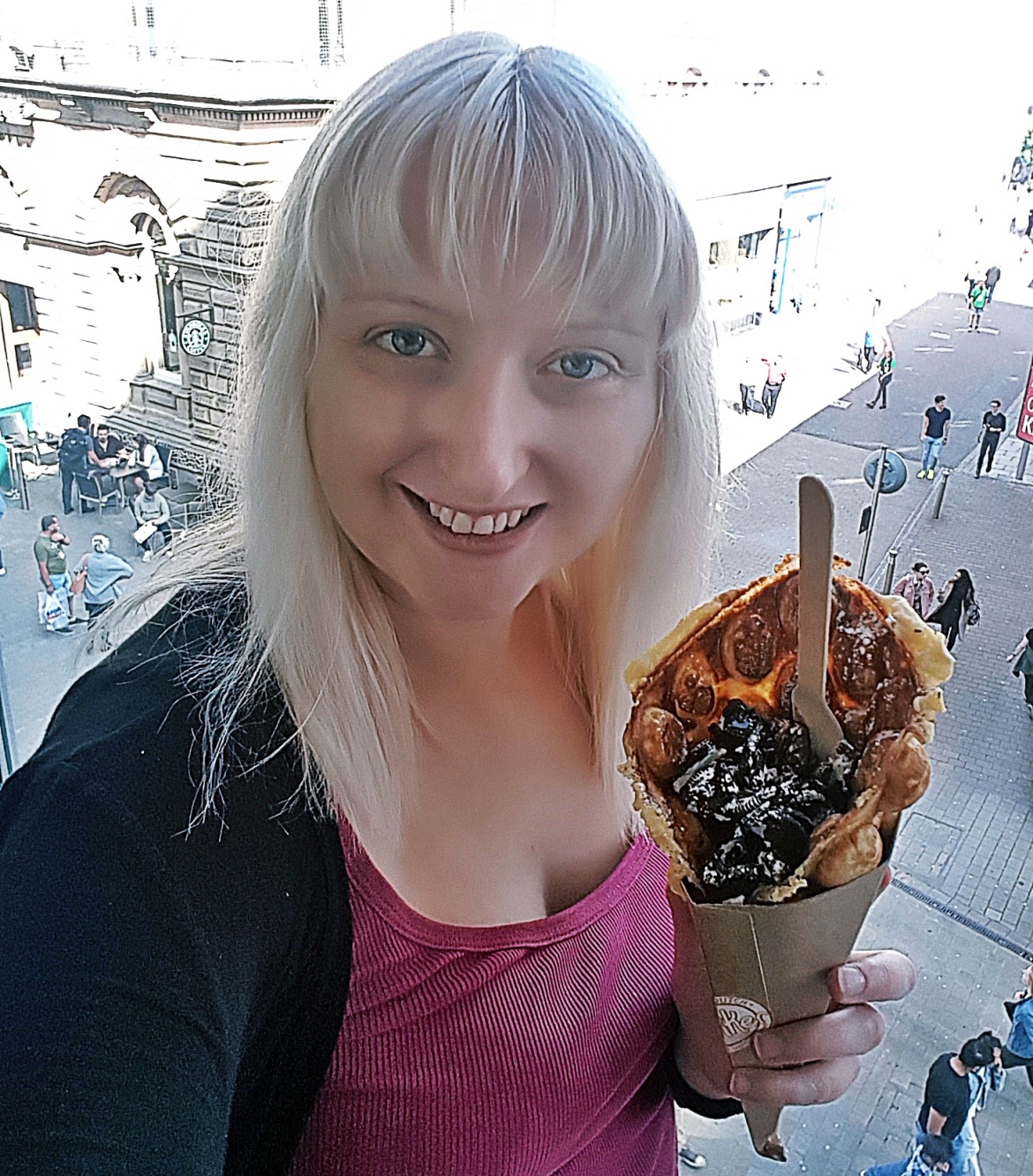 Bubble waffle from Lekker Eat Dutch at Trinity Kitchen, Leeds - August 2017 Recap by BeckyBecky Blogs