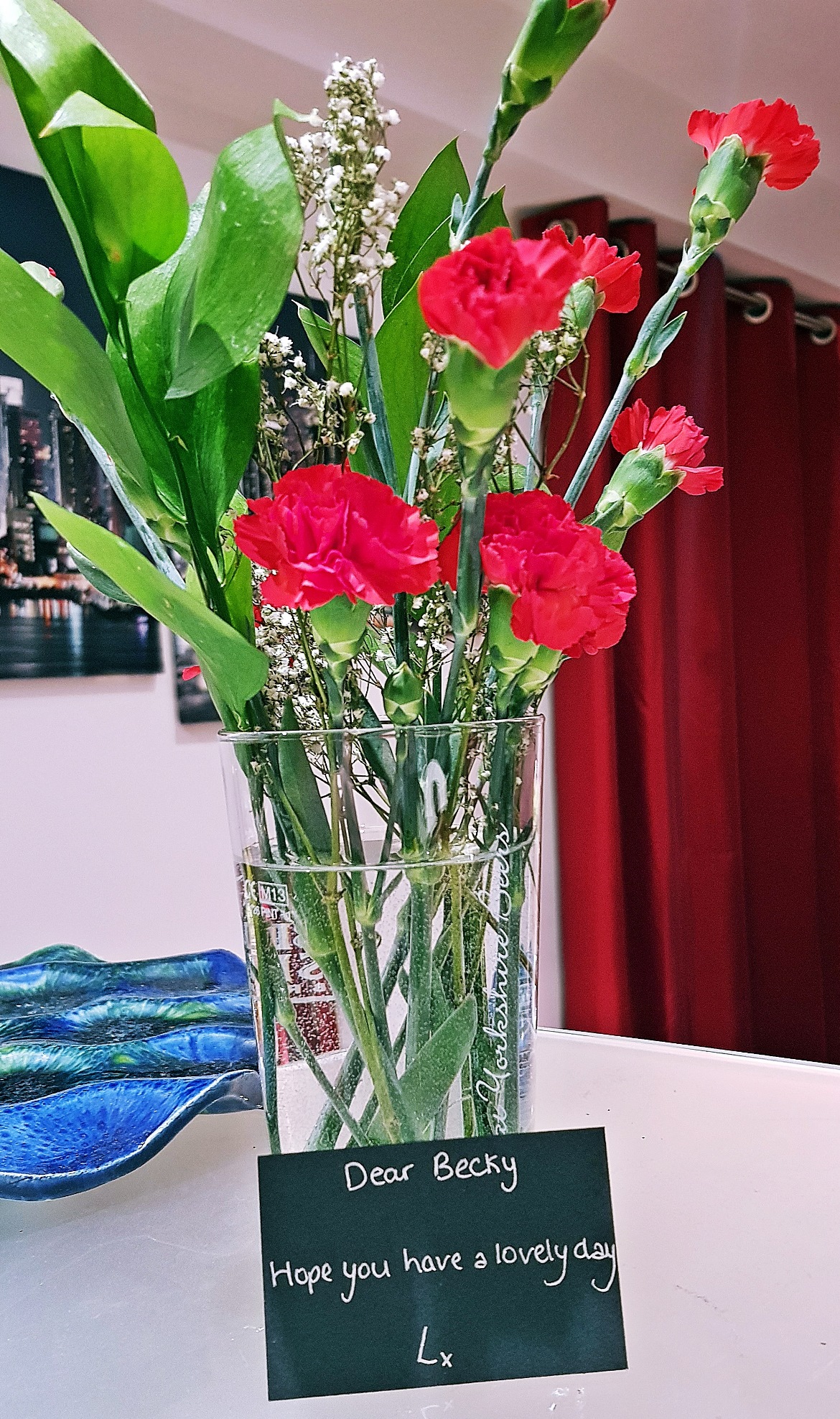 Red carnations from my Relationship Manager Lucy - The Lucky Ones, immersive theatre experience by Riptide Leeds, review by BeckyBecky Blogs