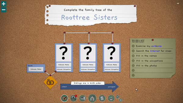 Entering information on the Roottree family tree
