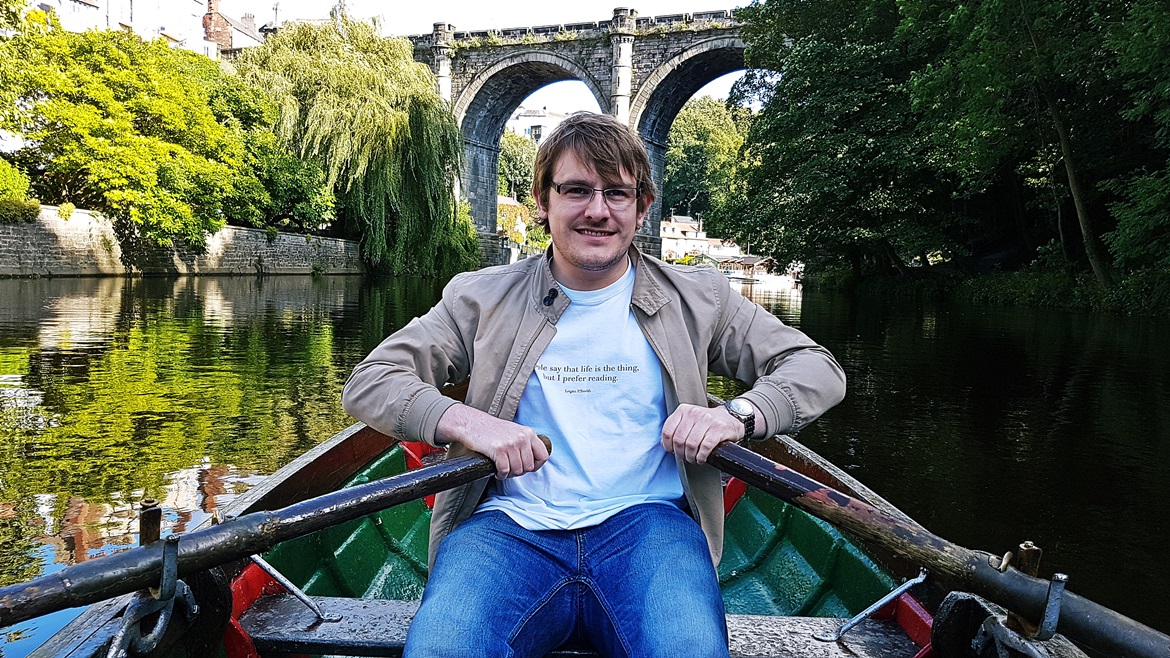 Tim rowing on the river at Knaresborough - September Monthly Recap by BeckyBecky Blogs