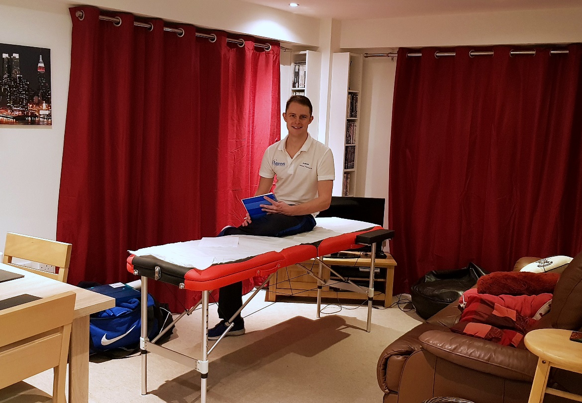 A sports massage setup in my living room - Deep Tissue Massage with Revive Sports Massage in Leeds by BeckyBecky Blogs
