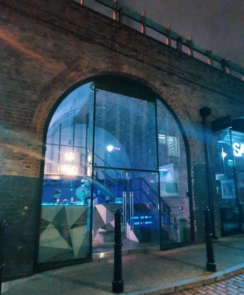 Exterior of Neosight - The Grid, Cocktail Escape Room in London, review by BeckyBecky Blogs