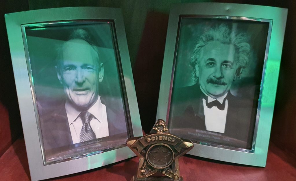 Photos of Tim Berner Lee and Albert Einstein