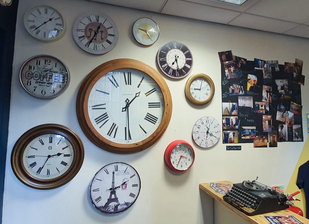 Clock decor - Station X escape room by TimeTrap Reading, review by BeckyBecky Blogs