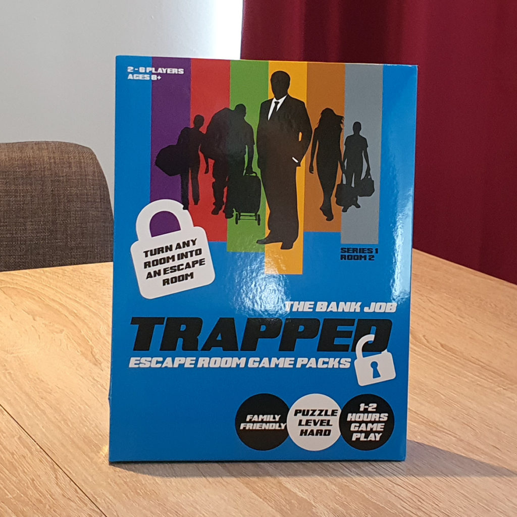 Bank Job game box - Trapped Escape Room Box, review by BeckyBecky Blogs