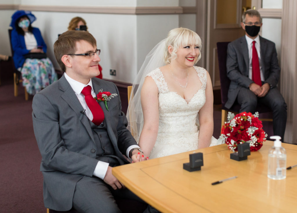During our wedding ceremony - Achievement Unlocked: Married by BeckyBecky Blogs