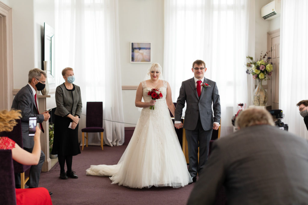 Leaving our wedding ceremony as Mr and Mrs Campbell-Ladley - Achievement Unlocked: Married by BeckyBecky Blogs