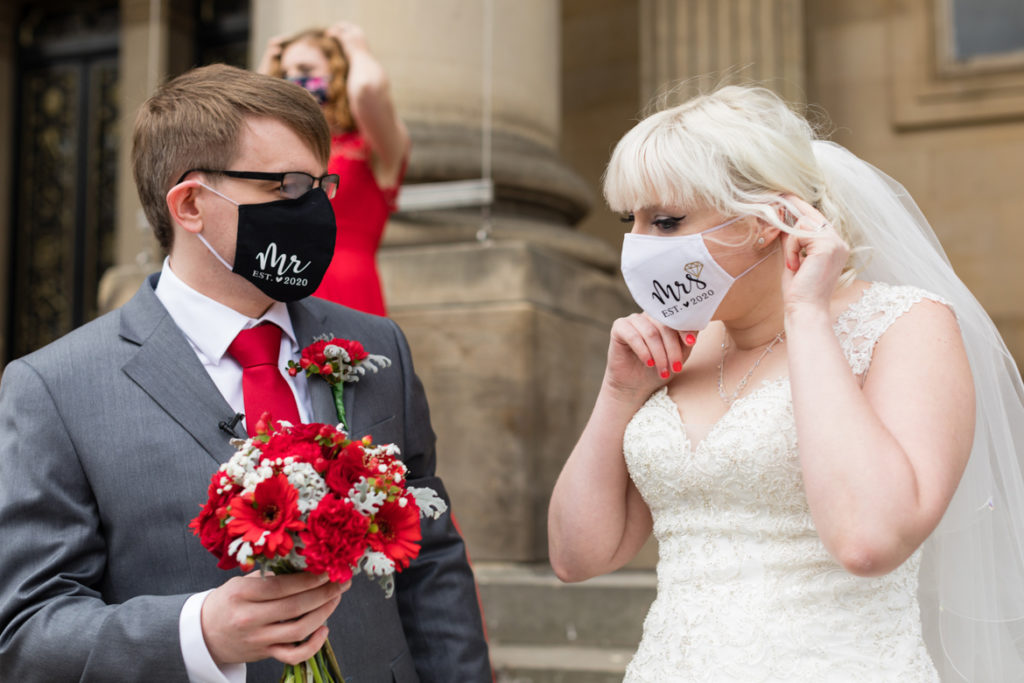 Pandemic wedding with masks - Achievement Unlocked: Married by BeckyBecky Blogs