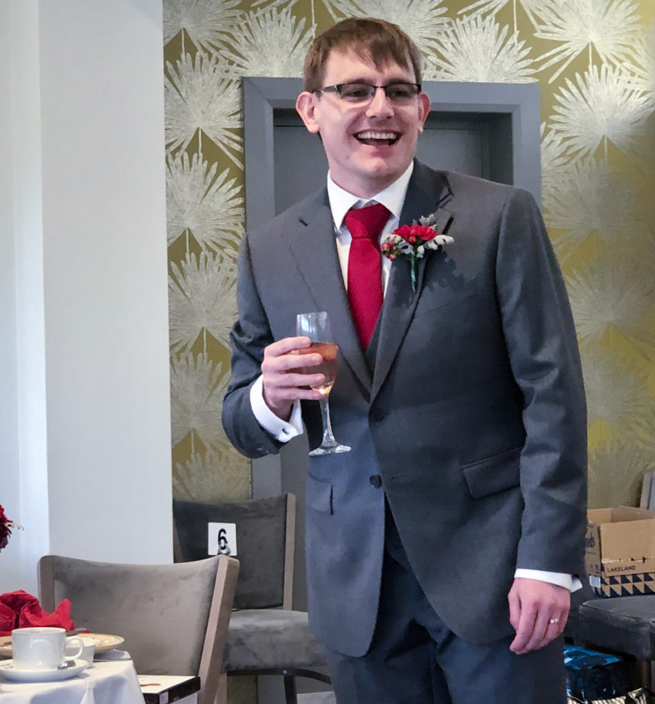 Tim giving a speech - Achievement Unlocked: Married by BeckyBecky Blogs